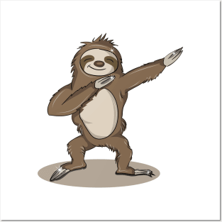 'Dabbing Dancing Sloth' Funny Dabbing Animal Gift Posters and Art